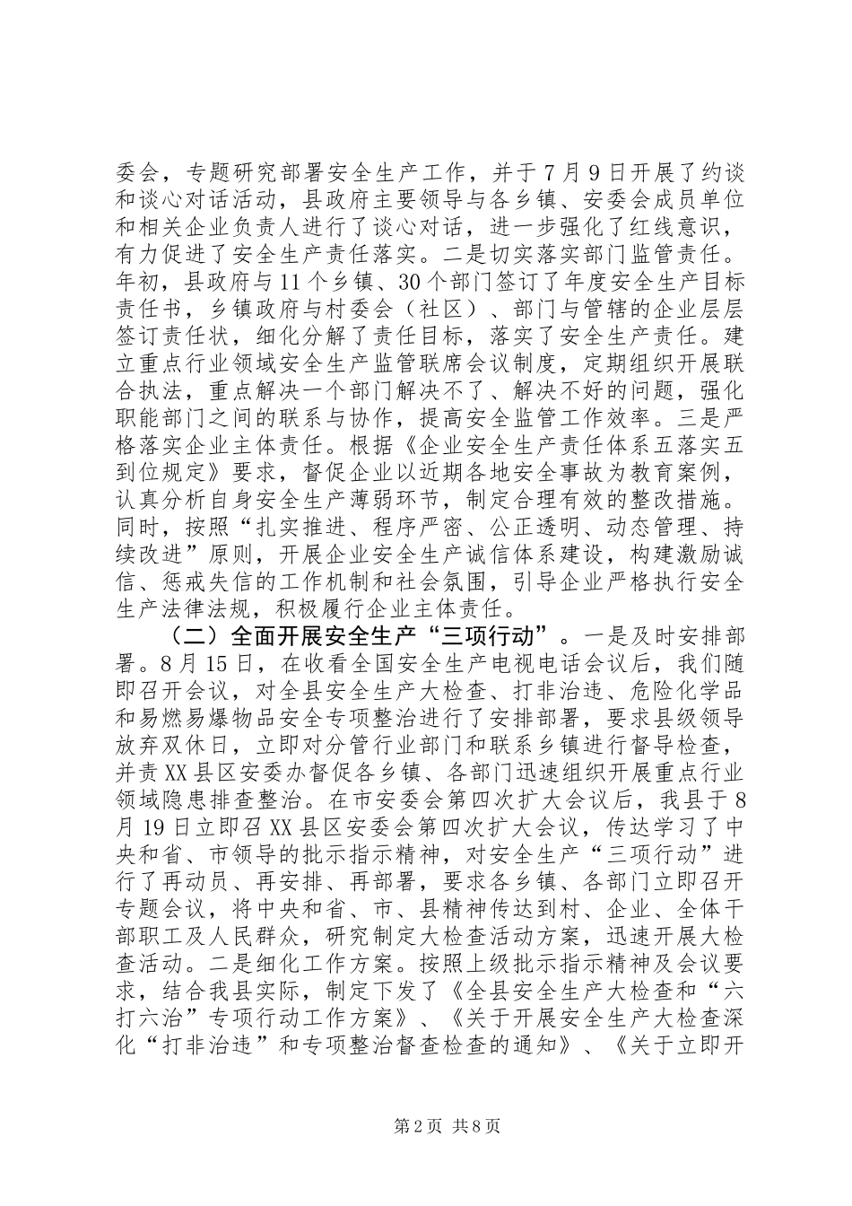 XX年某某县安全生产工作情况汇报_第2页