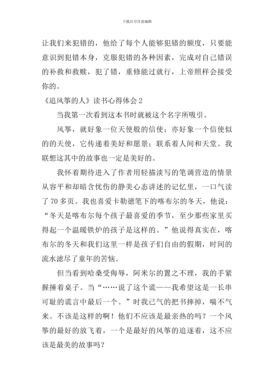 《追风筝的人》读书心得体会_第2页
