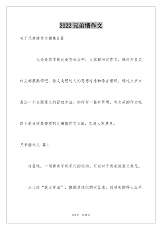 2024兄弟情作文_33