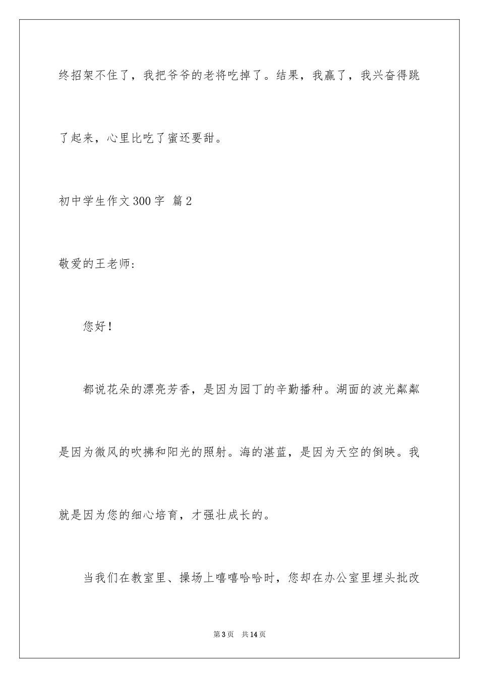 2024初中学生作文300字_1_第3页