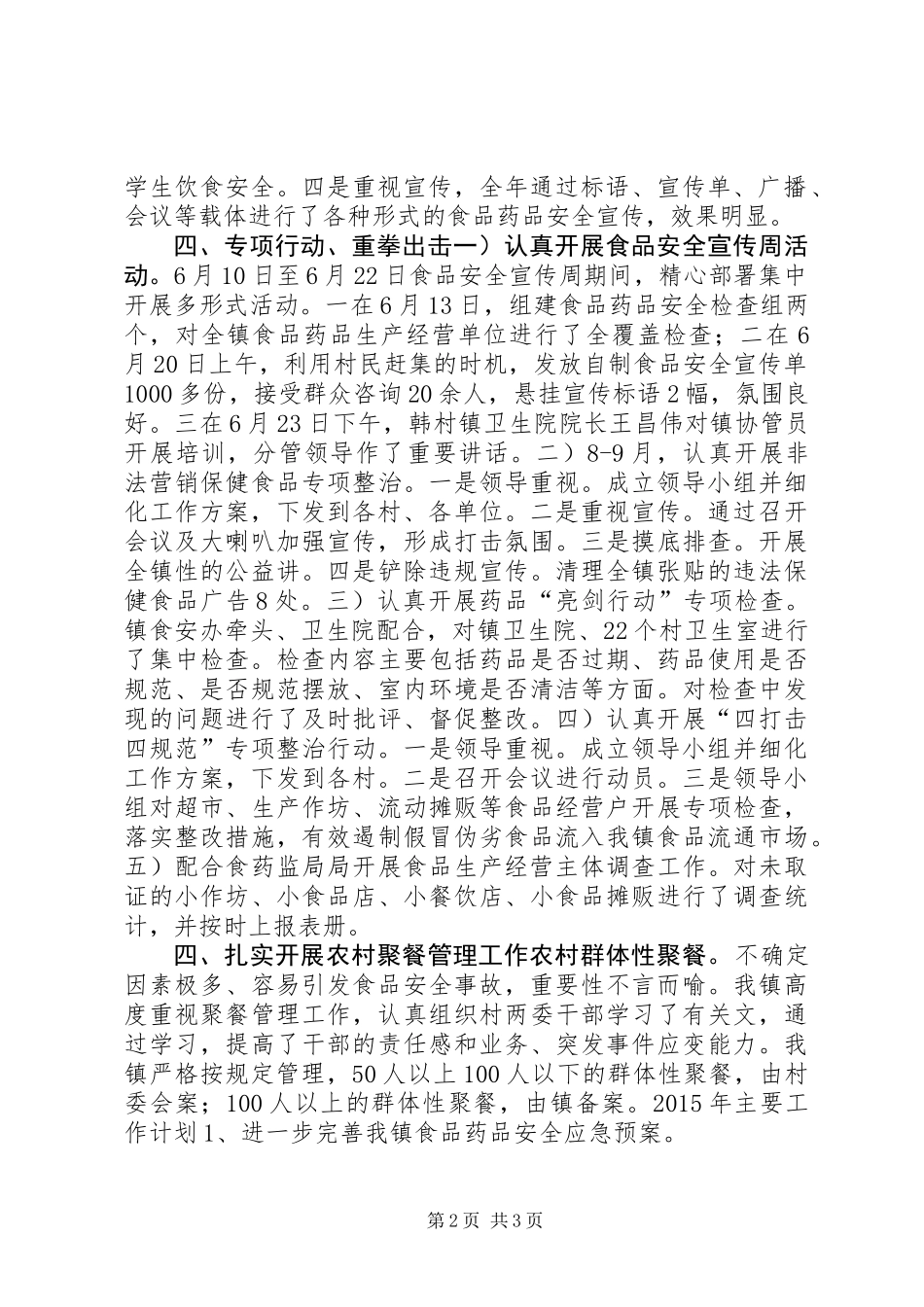 XX年村食品药品安全工作总结报告_第2页