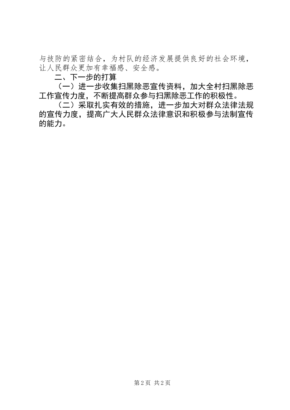 XX年村级扫黑除恶工作总结_第2页