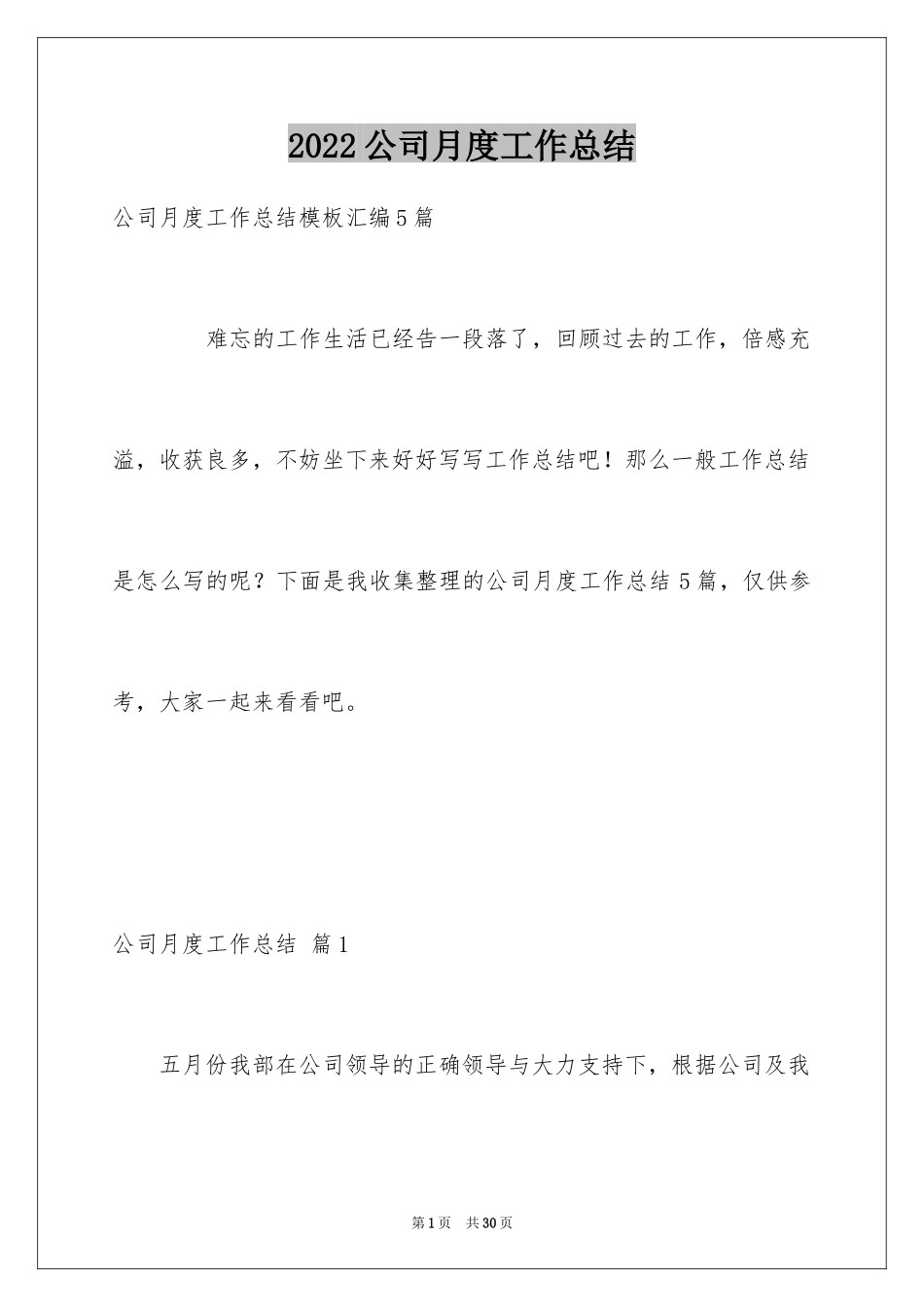 2024公司月度工作总结_9_第1页