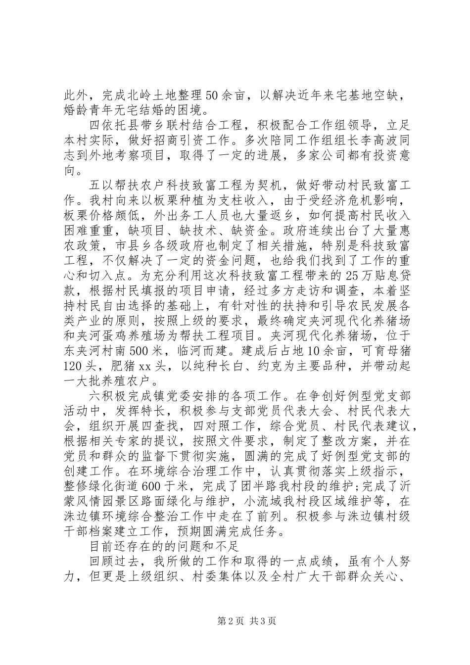 XX年村委会主任助理工作总结_第2页