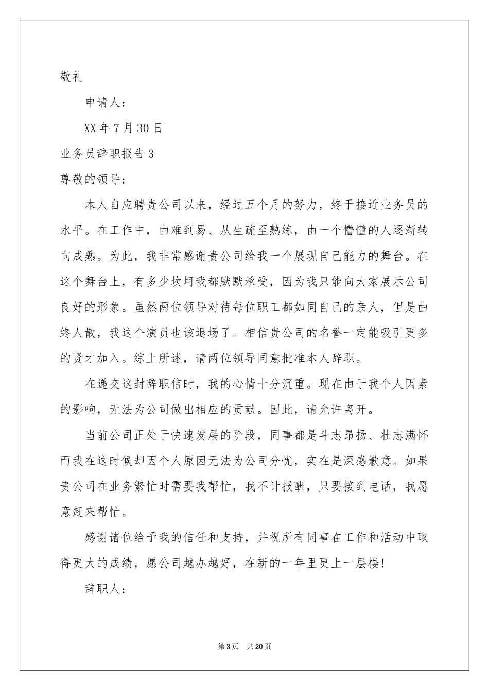业务员辞职报告15篇_第3页