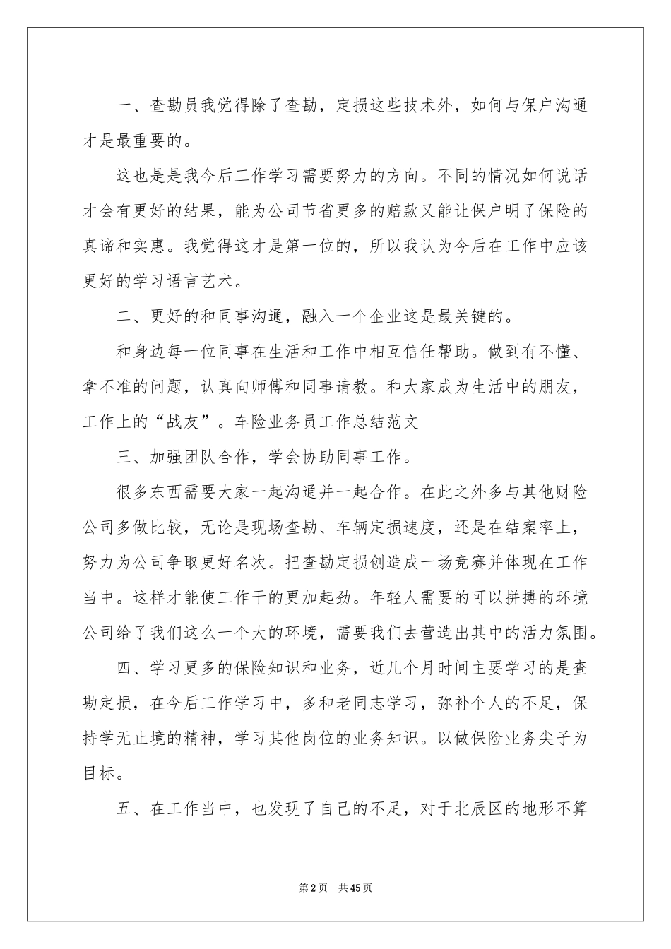 业务员个人工作参考总结15篇_第2页