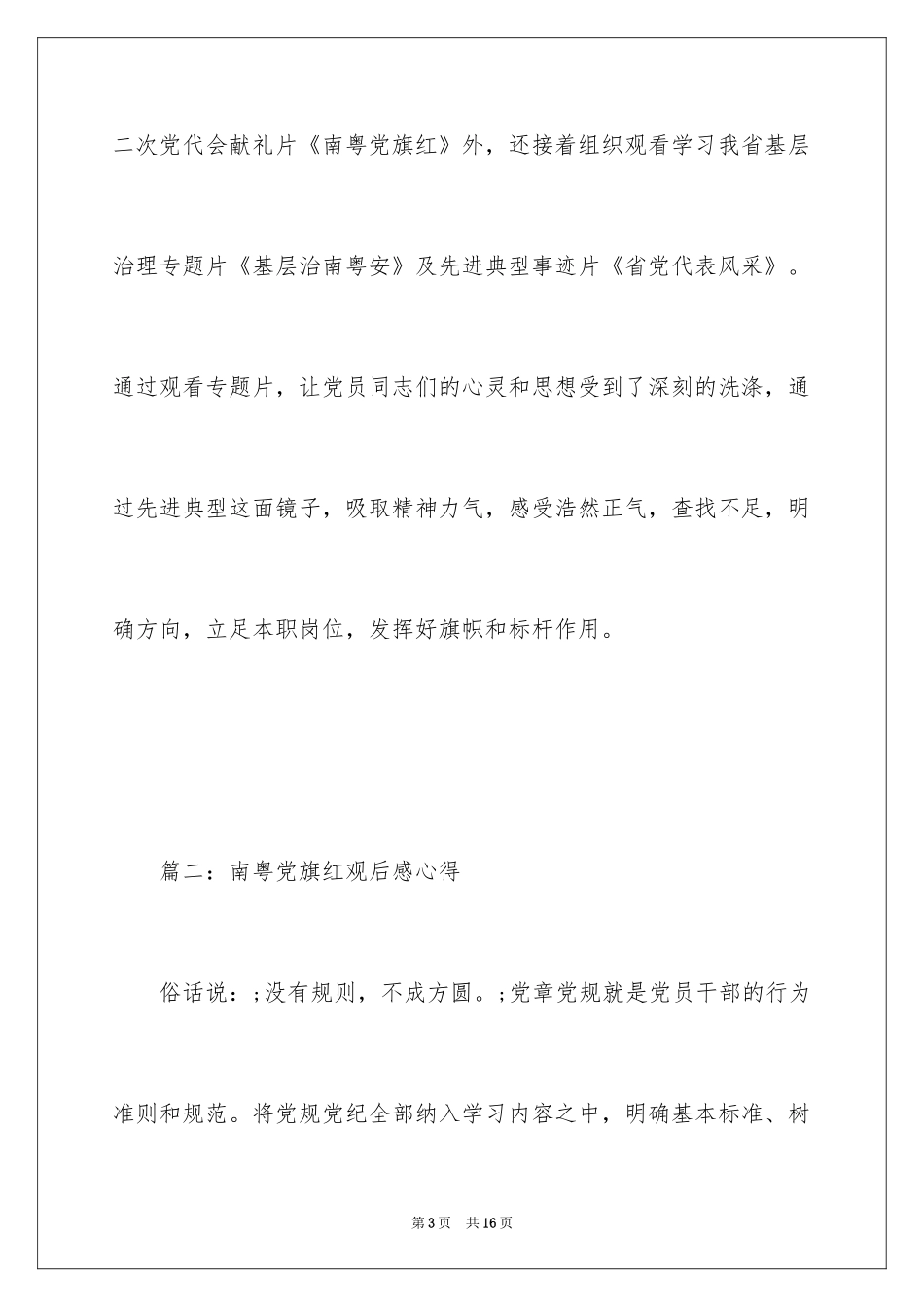 2024南粤党旗红观后感心得_第3页