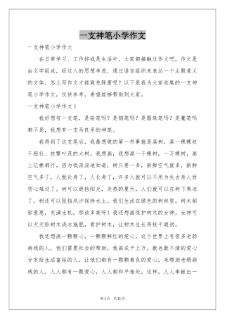 一支神笔小学作文