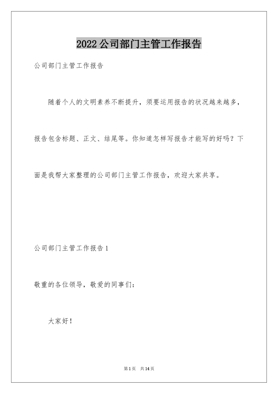 2024公司部门主管工作报告_1_第1页