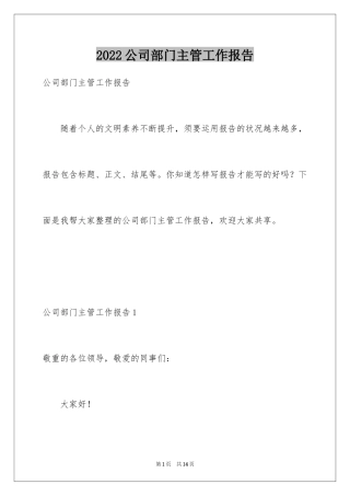 2024公司部门主管工作报告_1