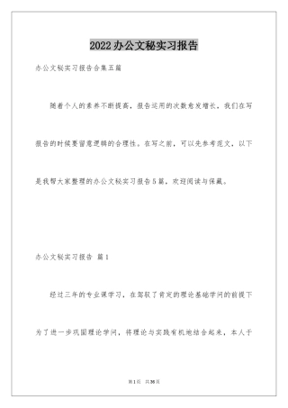 2024办公文秘实习报告_1