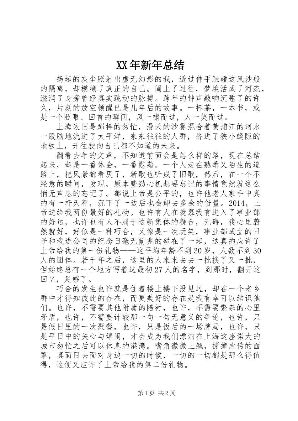 XX年新年总结_第1页