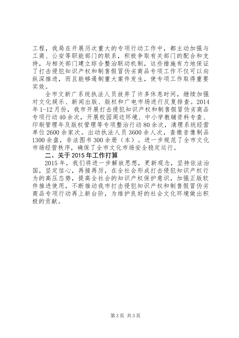 XX年文广新局打击侵犯知识产权工作总结_第3页