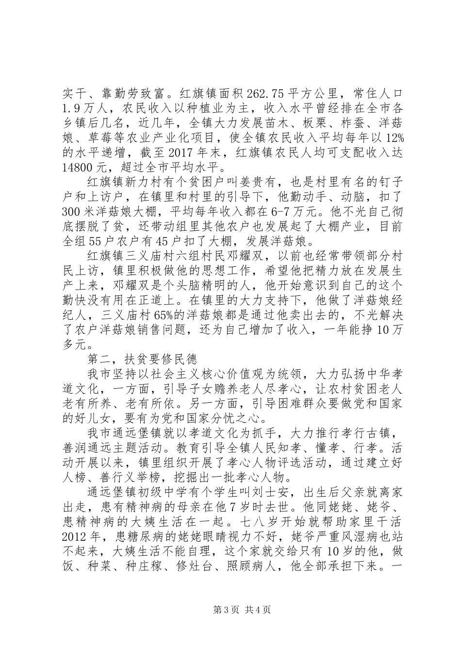 XX年扶贫扶志经验总结材料_第3页