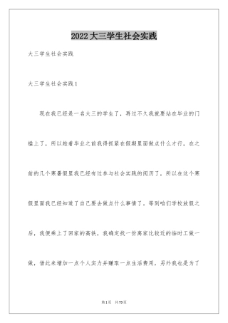 2024大三学生社会实践