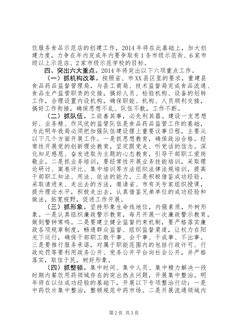 XX年度食品药品安全工作计划_第2页