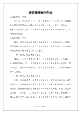 遇见抒情高一作文