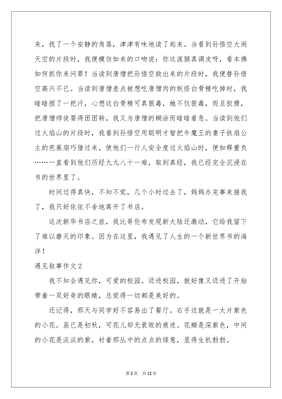 遇见叙事作文9篇_第2页