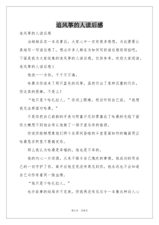 追风筝的人读后感