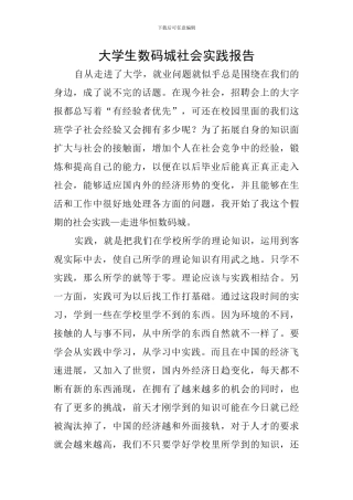 大学生数码城社会实践报告