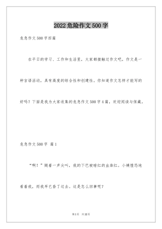 2024危险作文500字_3