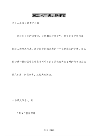 2024六年级足球作文_2
