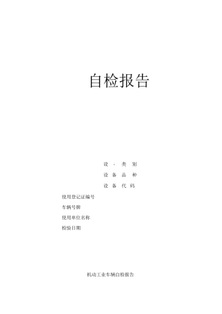 叉车自检自查报告