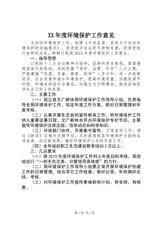 XX年度环境保护工作意见 (2)
