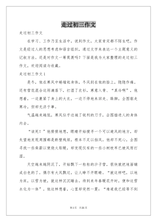 走过初三作文