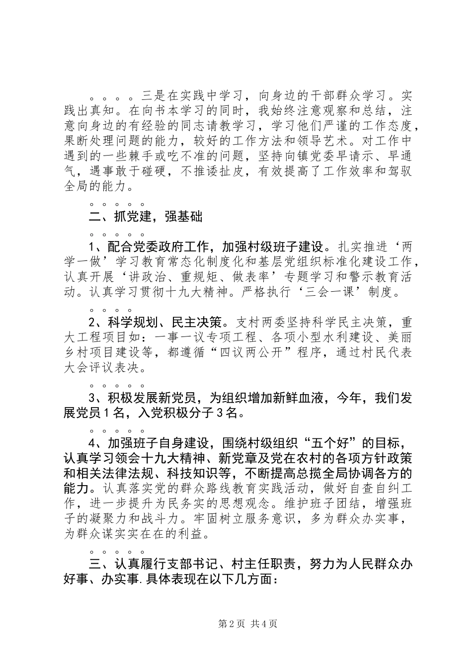 XX年度村党组织书记党建工作述职报告_第2页