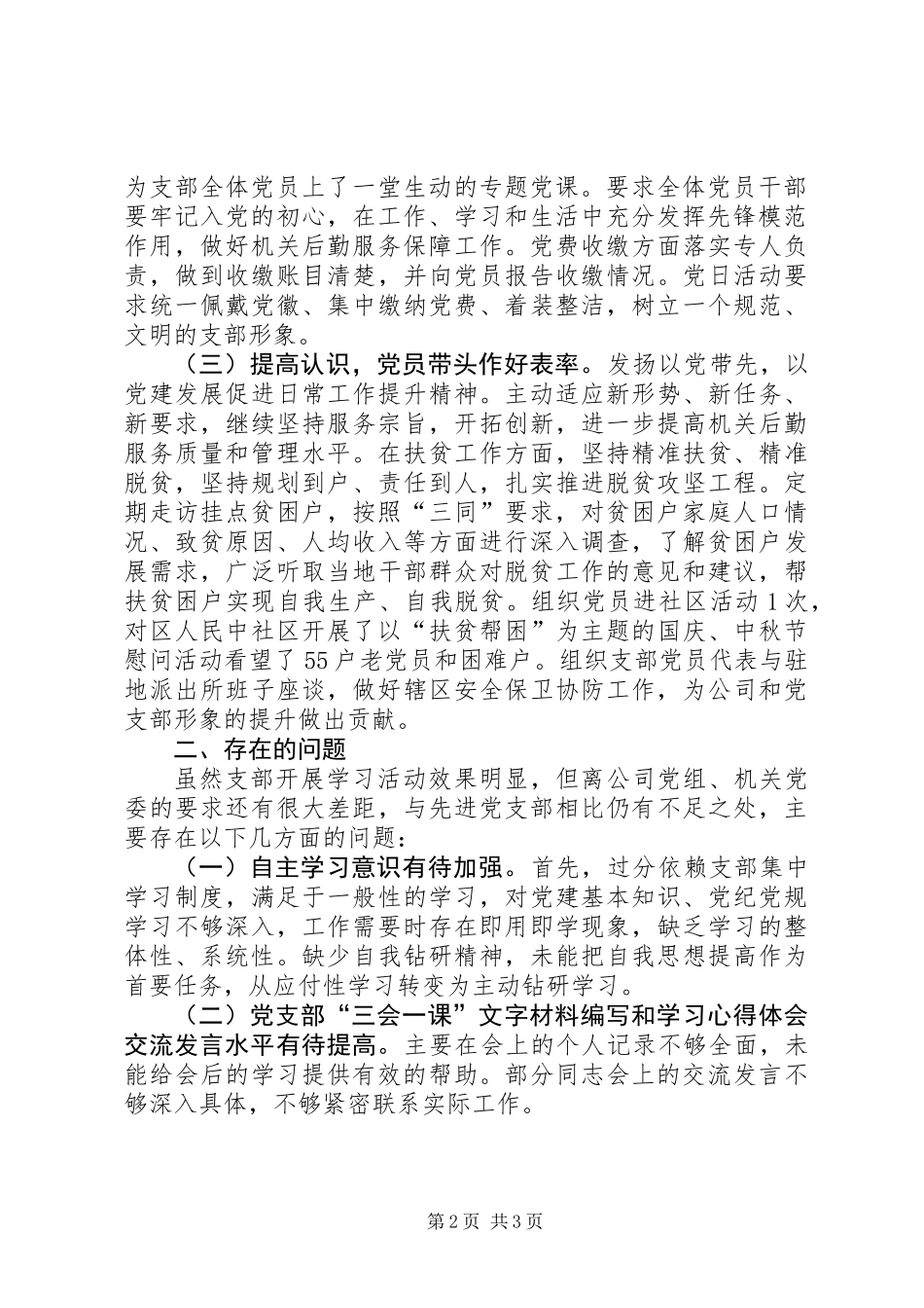XX年度支部工作总结（通用材料）_第2页