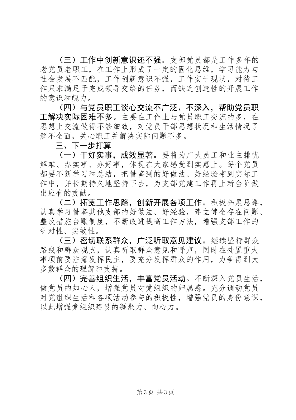 XX年度支部工作总结（通用材料）_第3页