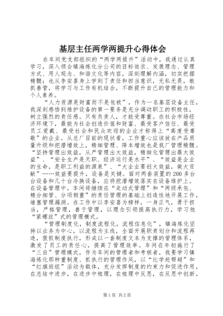 基层主任两学两提升心得体会