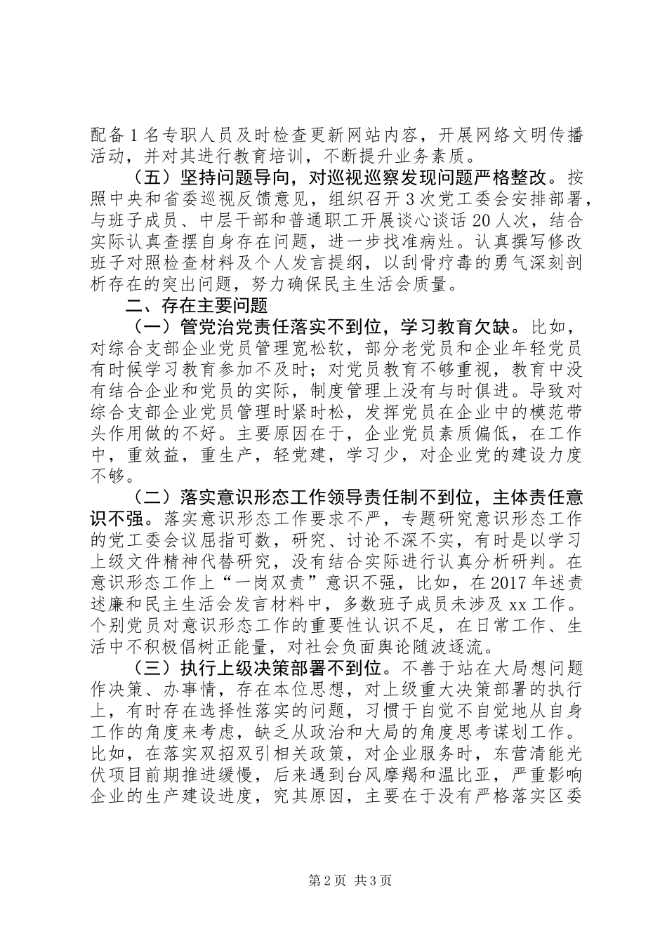 XX年度全面从严治党述职报告_第2页