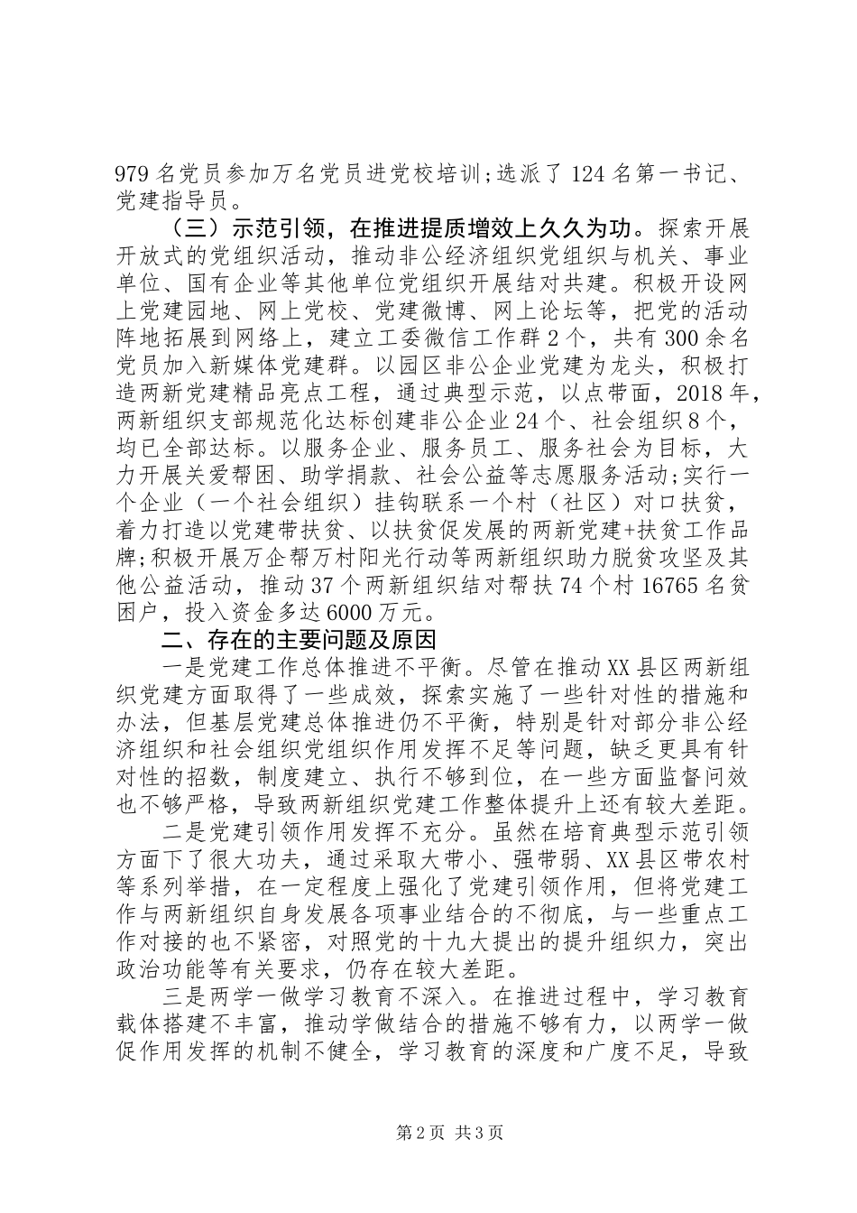 XX年度党（工）委、党组书记抓基层党建工作述职报告_第2页