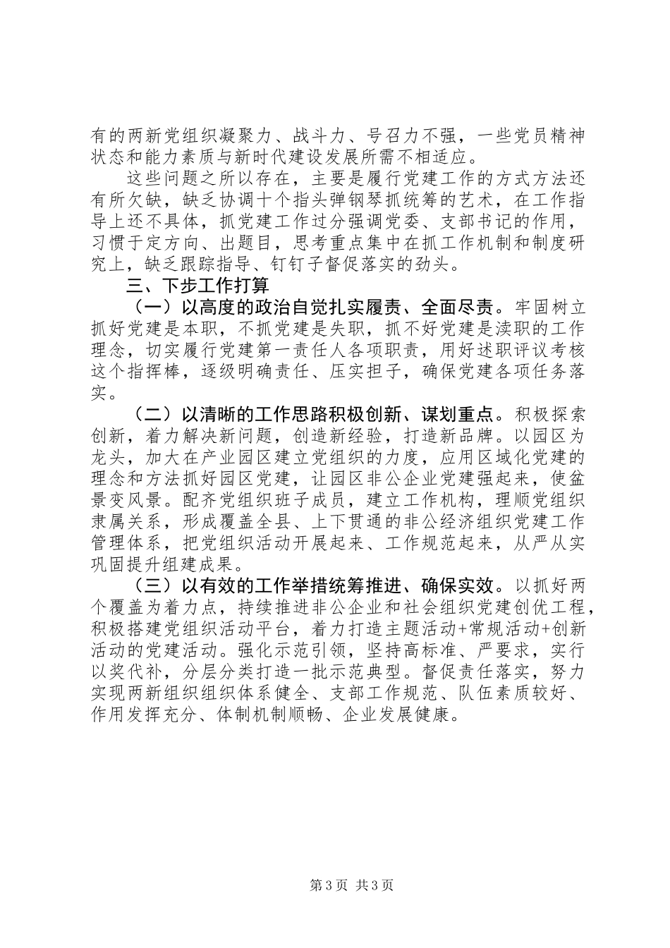 XX年度党（工）委、党组书记抓基层党建工作述职报告_第3页