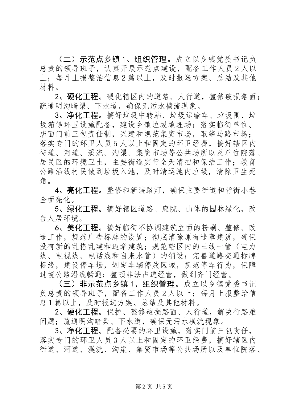 XX年度乡镇整脏治乱绿化行动实施办法_第2页