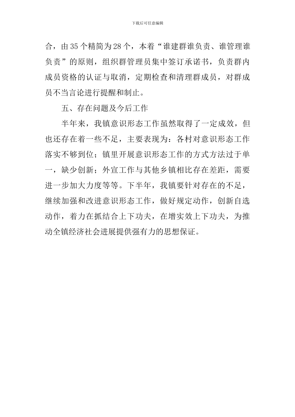 乡镇2019年上半年意识形态工作总结_第3页
