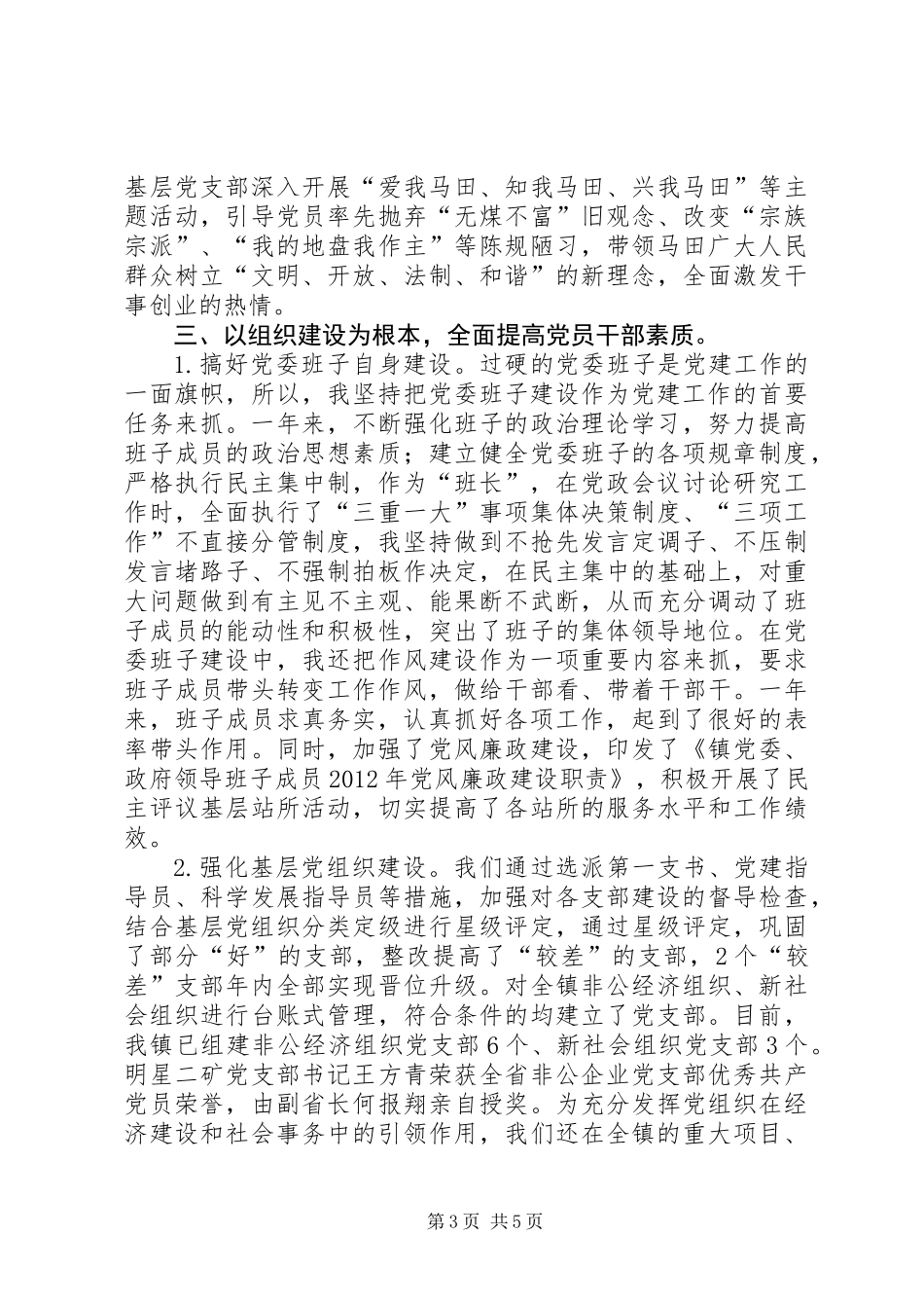 XX年履行基层党建工作责任制述职报告：镇委书记_第3页