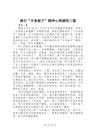 践行“半条被子”精神心得感悟三篇