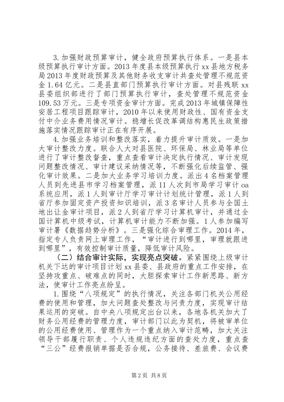 XX年审计局审计工作总结及XX年工作计划_第2页