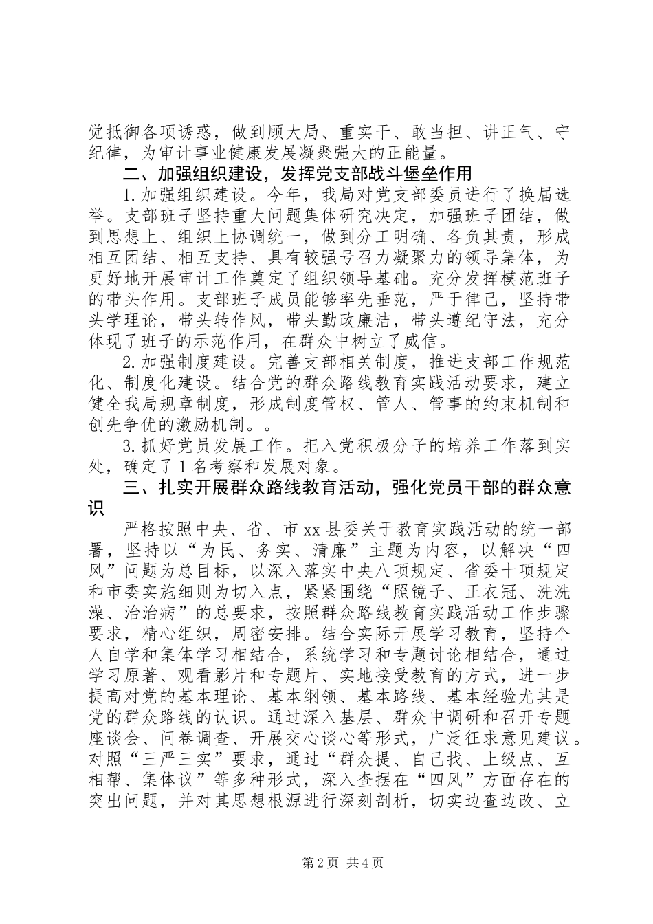 XX年审计局党支部工作总结_第2页