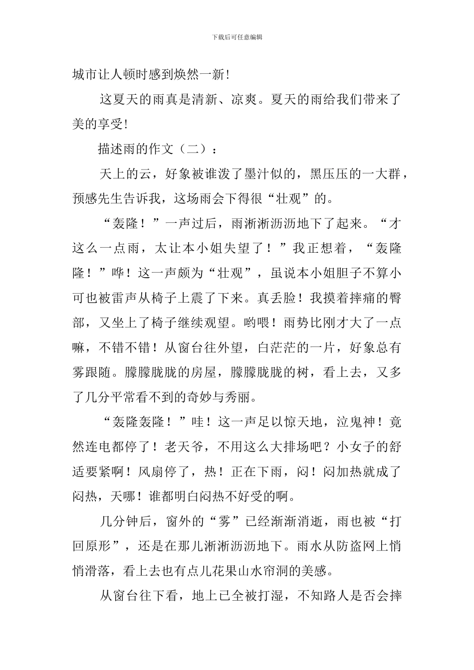 描写雨的作文_第2页