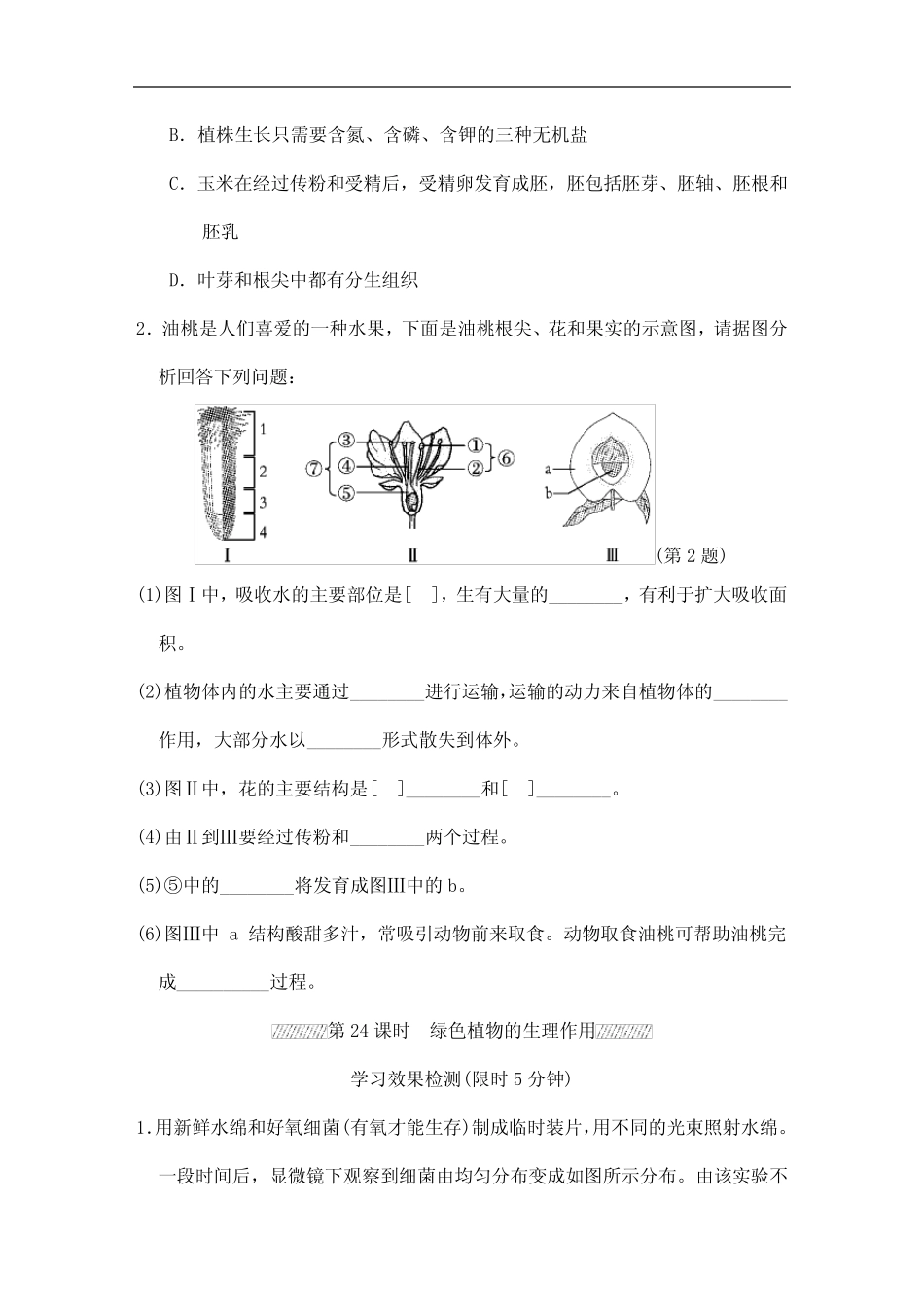 2023年人教版初中升学考试生物总复习专题突破篇生物与环境检测卷(打印_第2页