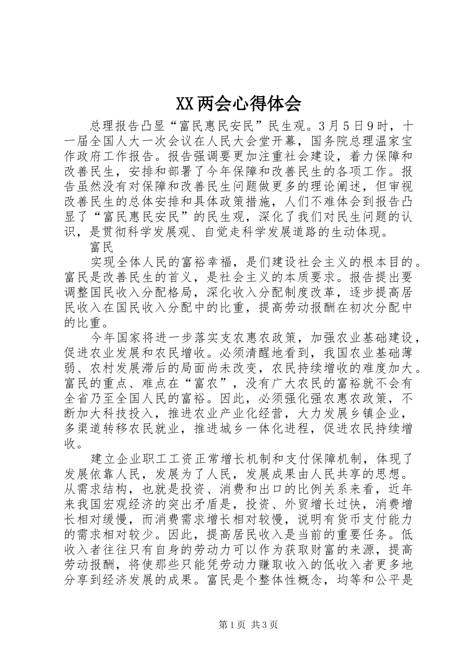 XX两会心得体会_第1页