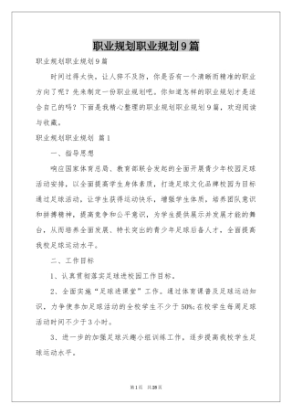 职业规划职业规划9篇