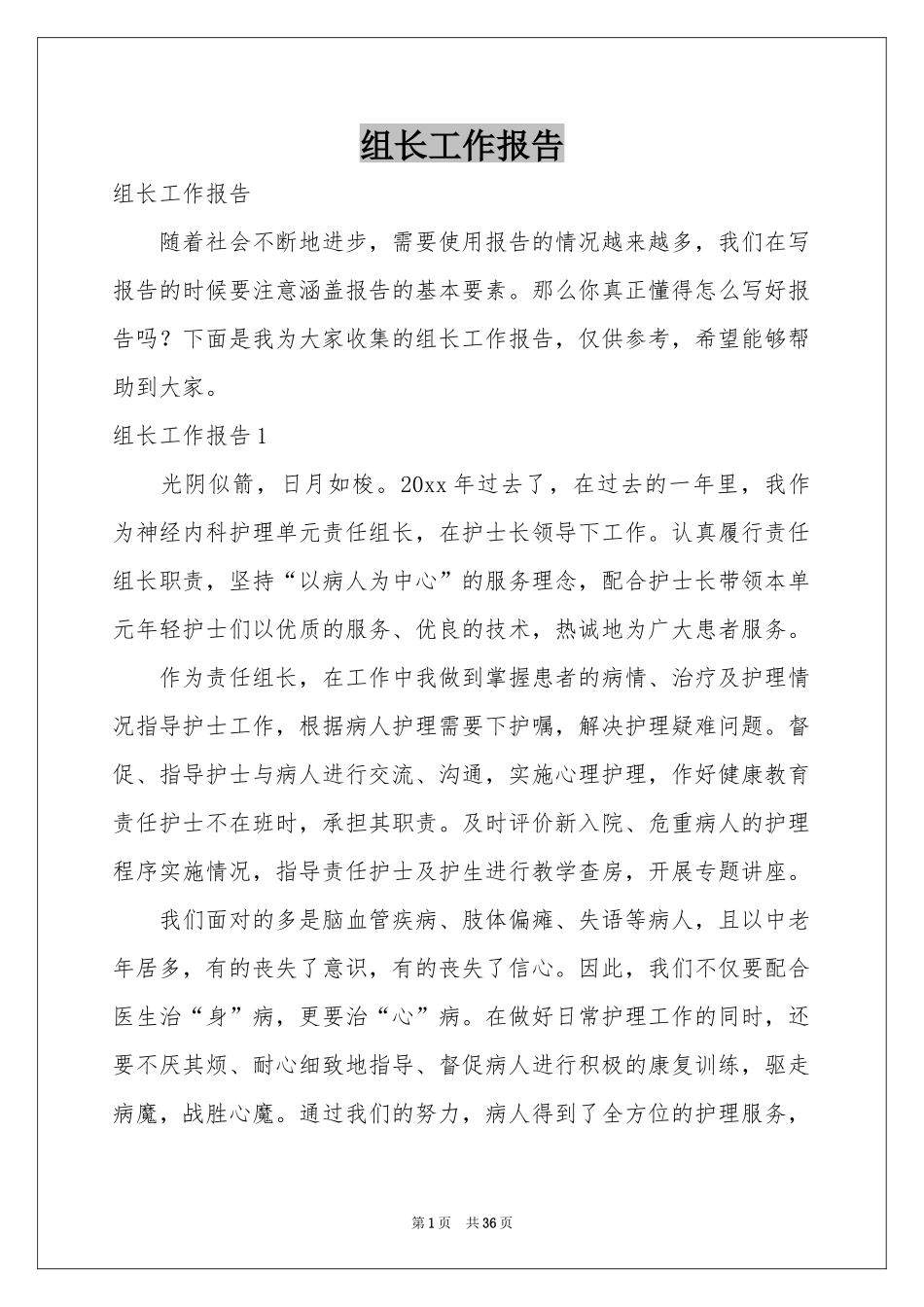 组长工作报告_第1页