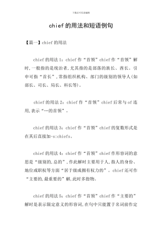 chief的用法和短语例句