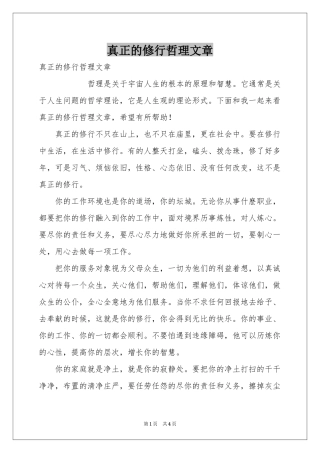 真正的修行哲理文章