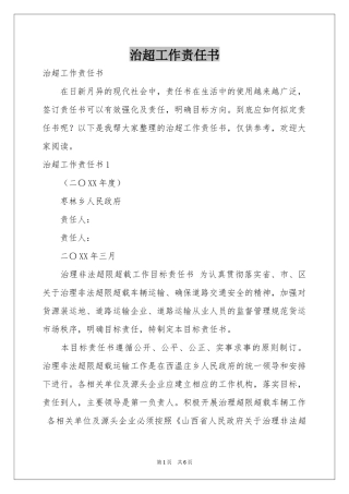 治超工作责任书